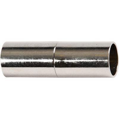 Creativ Company Magnetische sluiting, l: 20 mm, gatgrootte 5 mm, verzilverd, 2 stuk/ 1 doos