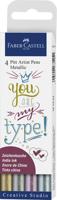 Faber Castell Tekenstift Pitt Artist Pen - 4-delig etui - Metallic - thumbnail
