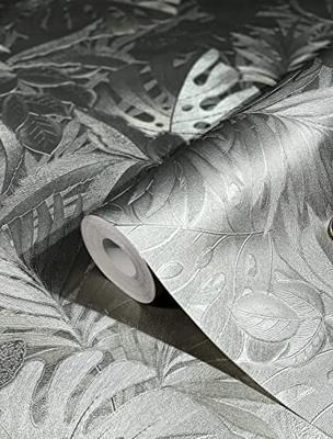 Noordwand Botanica Behang met grote bladeren in metallic goud-chrome 33302