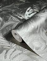 Noordwand Botanica Behang met grote bladeren in metallic goud-chrome 33302 - thumbnail