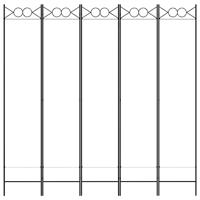 Kamerscherm met 5 panelen 200x200 cm stof wit - thumbnail
