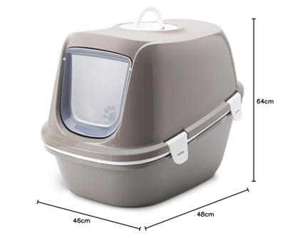 SAVIC KATTENBAK REINA SIFT WARMGRIJS 64X46X48 CM