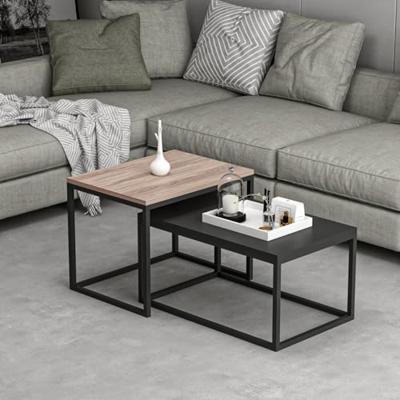 Tavolino da caffè - LEKA - Rettangolare - Antracite - 72 x 45 x 37 cm