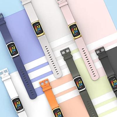 FitBit Charge 5 & 6 Extra soft siliconen bandje - Lichtgrijs + gouden connector