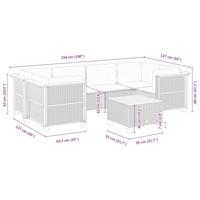 7-delige Loungeset met kussens poly rattan zwart - thumbnail