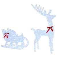 Rendier trek slede Koudwit 120 cm 55 cm Acryl - thumbnail