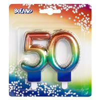 Kaarsje Regenboog Cijfer 50 - thumbnail