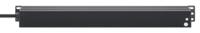 Intellinet 715133 19 inch Stekkerdoos voor patchkast 1 HE Geaarde contactdoos Met schakelaar Zwart - thumbnail