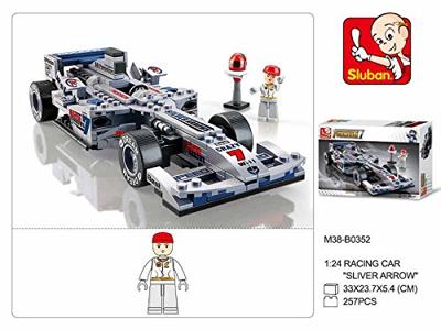 Sluban Racing Team Race Car Silver bouwstenen set (M38-B0352) - thumbnail