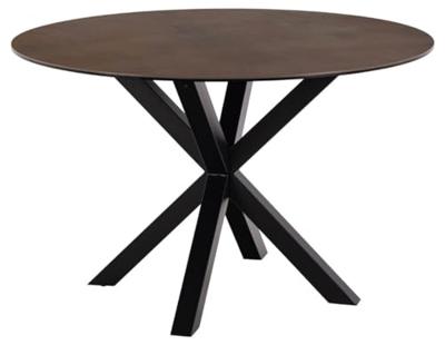 Bendt Ronde Eettafel 'Line' Keramiek, 119cm, kleur Bruin