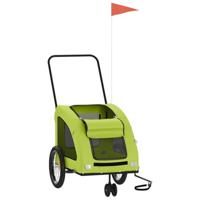 Hondenfietstrailer oxford stof en ijzer groen - thumbnail