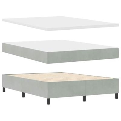 Boxspringbed met matras en LED fluweel lichtgrijs 140x190 cm