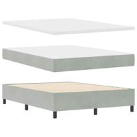Boxspringbed met matras en LED fluweel lichtgrijs 140x190 cm - thumbnail