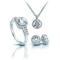 Ketting met bijpassende oorbellen Diamonfire 1312691917170 Ring - thumbnail