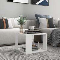 VidaXL Salontafel 40x40x30 cm bewerkt hout wit - thumbnail