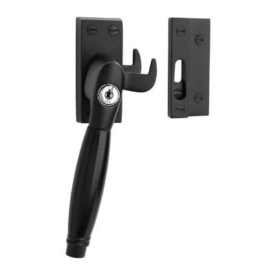 De Oude Deurklink Klassieke raamsluiting zwart met slot en ventilatiestand links De Oude Deurklink Klassieke raamsluiting zwart met slot en ventilatiestand links