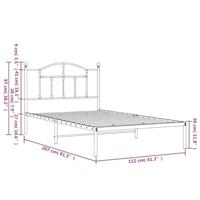 Bedframe met hoofdbord metaal zwart 107x203 cm - thumbnail
