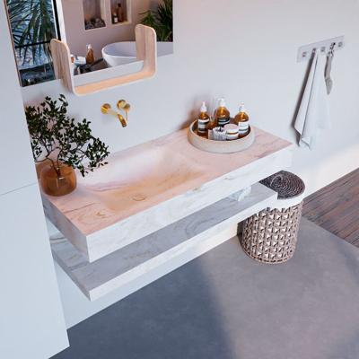 MONDIAZ ALAN-DLUX 110cm planchet Ostra. Vrijhangende wastafel CLOUD links zonder kraangat, kleur Ostra. MONDIAZ ALAN-DLUX 110cm planchet Ostra. Vrijhangende wastafel CLOUD links zonder kraangat, kleur Ostra.