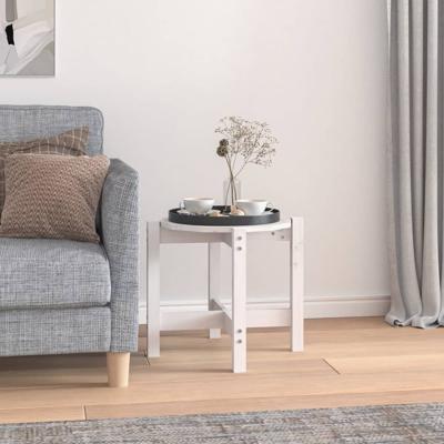 Salontafel 52,5x45 cm massief grenenhout wit