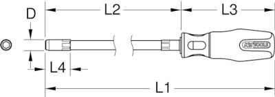 KS Tools 911.1175 Dopschroevendraaier Sleutelbreedte (metrisch): 5 mm