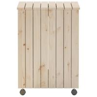 Wasmand met wielen RANA 45x45x64 cm massief grenenhout - thumbnail