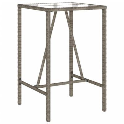 Tuinbartafel 70x70x110 cm poly rattan grijs Tuinbartafel 70x70x110 cm poly rattan grijs