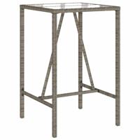 Tuinbartafel 70x70x110 cm poly rattan grijs - thumbnail