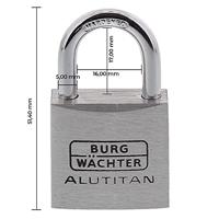Burg Wächter 36151 Hangslot 30.00 mm Gelijksluitend Aluminium Sleutelslot - thumbnail