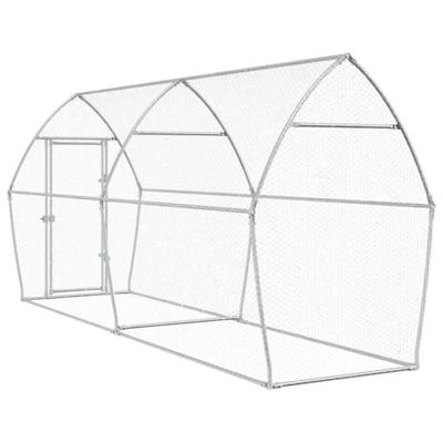 VidaXL Kippenhok 400x105x182 cm gegalvaniseerd staal zilverkleurig