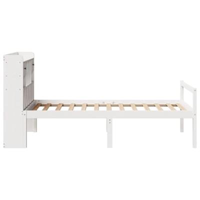 Bed met boekenkast zonder matras grenenhout wit 90x190 cm
