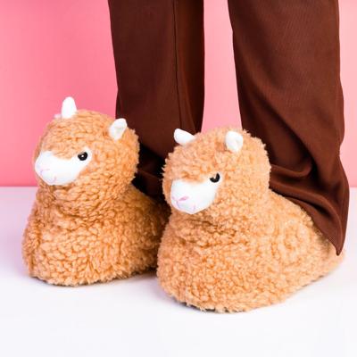 Alpaca Slippers - Sloffen - One Size 36-41- Lichtbruin