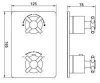 Wiesbaden Cross afbouwdeel therm. 2 weg chroom - thumbnail