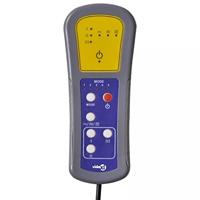 Massagestoel verstelbaar met voetenbank stof lichtgrijs - thumbnail