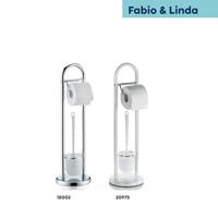 Kela - Fabio Toiletrol en wc-borstel Houder - Zilver - Kela - thumbnail