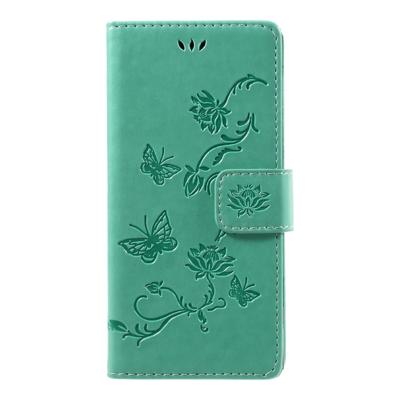 Shop4 - Sony Xperia XA1 Hoesje - Wallet Case Vlinder Patroon Groen