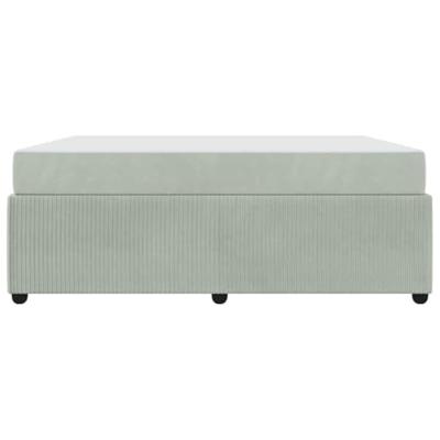 Bedframe met matras Lichtgrijs en Wit en Lichtgrijs Fluweel