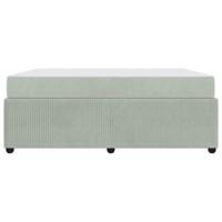 Bedframe met matras Lichtgrijs en Wit en Lichtgrijs Fluweel - thumbnail