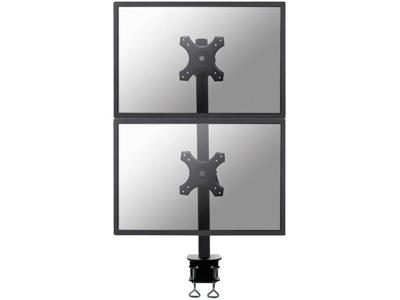 Neomounts FPMA-D700DV Monitor-tafelbeugel 2-voudig 25,4 cm (10) - 68,6 cm (27) Zwart In hoogte verstelbaar, Kantelbaar, Zwenkbaar, Roteerbaar