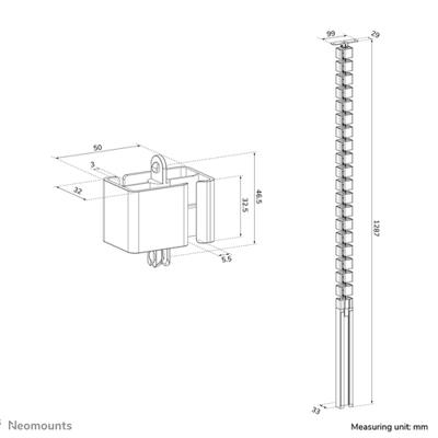 Neomounts ADS06-133BL Kabelgeleider - schroefbevestiging - universeel - thumbnail