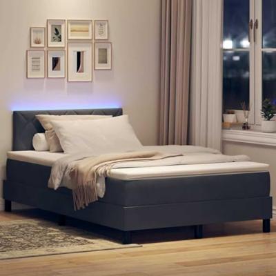 Boxspringbed met matras en LED fluweel donkergrijs 120x200 cm