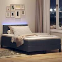 Boxspringbed met matras en LED fluweel donkergrijs 120x200 cm - thumbnail