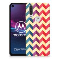 Motorola One Action TPU bumper Zigzag Multi Color - thumbnail