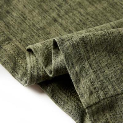 Kindershirt met lange mouwen berenprint 116 gemleerd kakikleurig