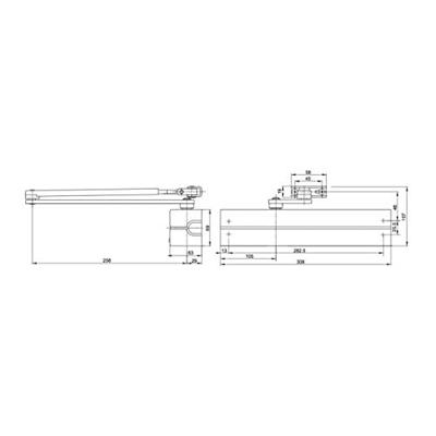 ASSA ABLOY DC340 Design deurdranger EN 2-6/1-4 | exclusief arm | kleur zilver EV1. | 180-15 ° - A000303802
