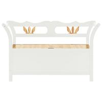 Bankje 107x45x75,5 cm massief vurenhout wit - thumbnail