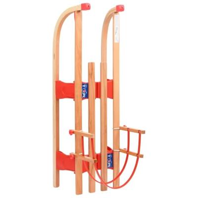 Sneeuwslee met rugleuning inklapbaar 119 cm hout - thumbnail