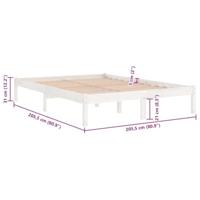 Bedframe massief grenenhout wit 200x200 cm - thumbnail