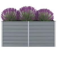 VidaXL Plantenbak verhoogd 160x80x77 cm gegalvaniseerd staal grijs - thumbnail