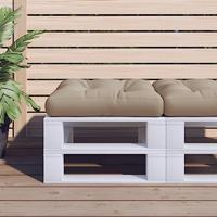 VidaXL Palletkussen 58x58x10 cm stof taupe - thumbnail