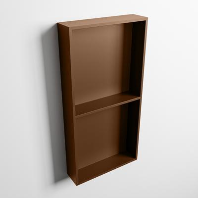 MONDIAZ EASY Nis 59,5x29,5cm in solid surface kleur Rust | Rust. 2 vakken geschikt voor in- of opbouw MONDIAZ EASY Nis 59,5x29,5cm in solid surface kleur Rust | Rust. 2 vakken geschikt voor in- of opbouw